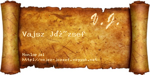 Vajsz József névjegykártya